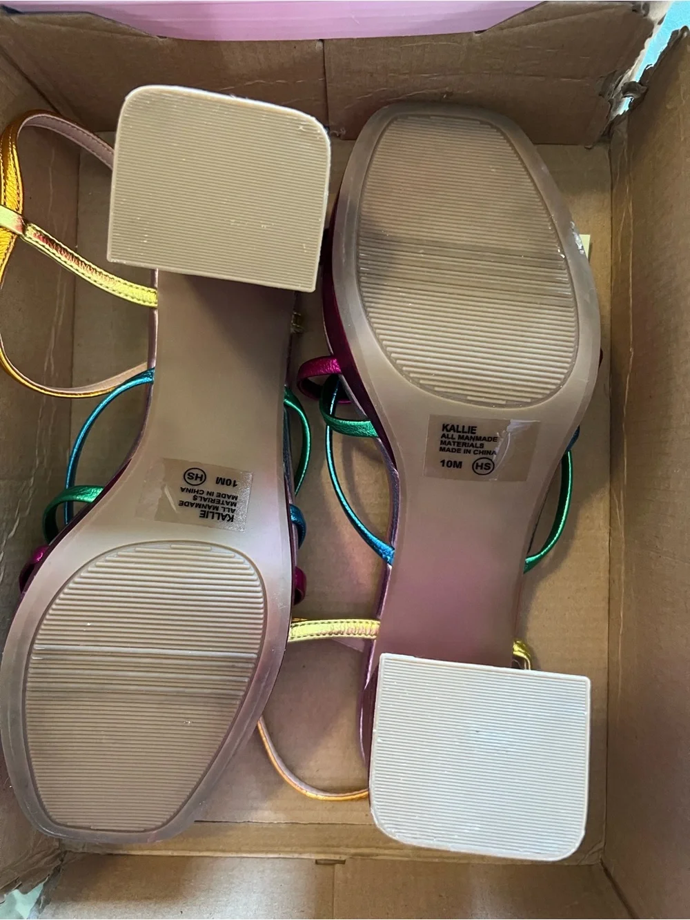 Women’s Pop Multicolor Strappy Block Heel Sandals